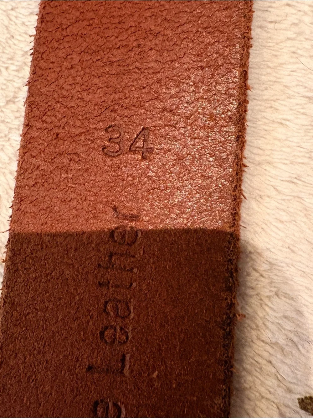 Timberland Men’s Brown Leather Belt Brass-Tone Buckle